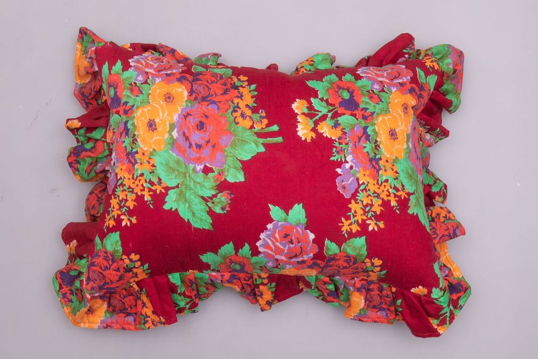 Scarlet Roller Cloth Ruffle Pillows