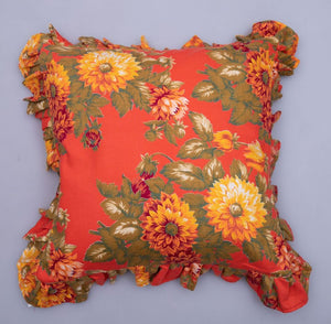 Orange and Marigold Roller Cloth Ruffle Pillows