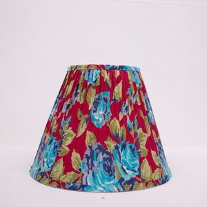 Scarlet and Blue Rose Roller Cloth Lampshade