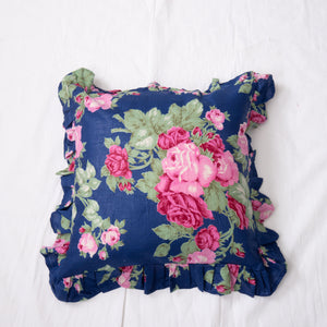 Navy and Pink Roller Cloth Pillow